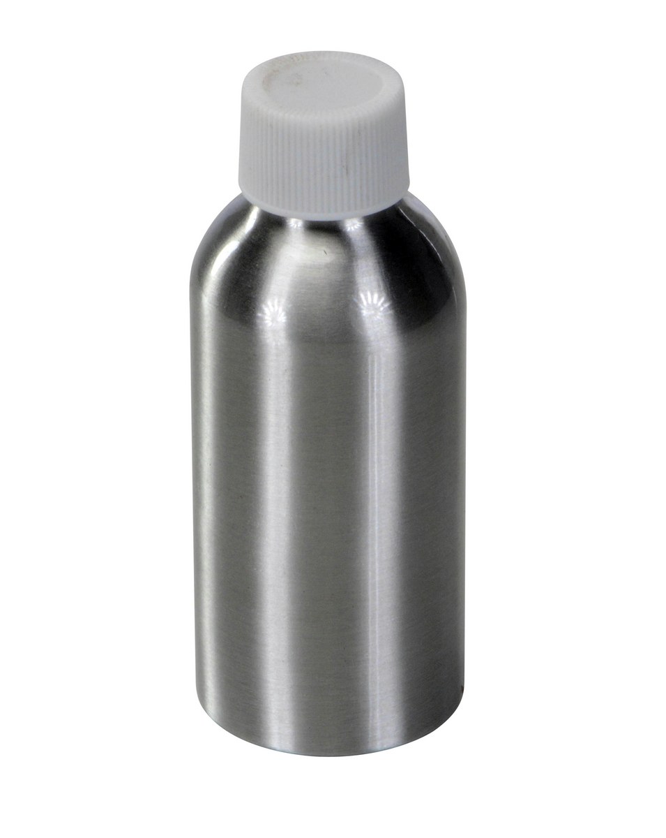 16 oz Capacity Silver Vestil Manufacturing Vestil BTL-MT-16 Tin-Plated Steel Round Metal Bottle with Screw On Cap 