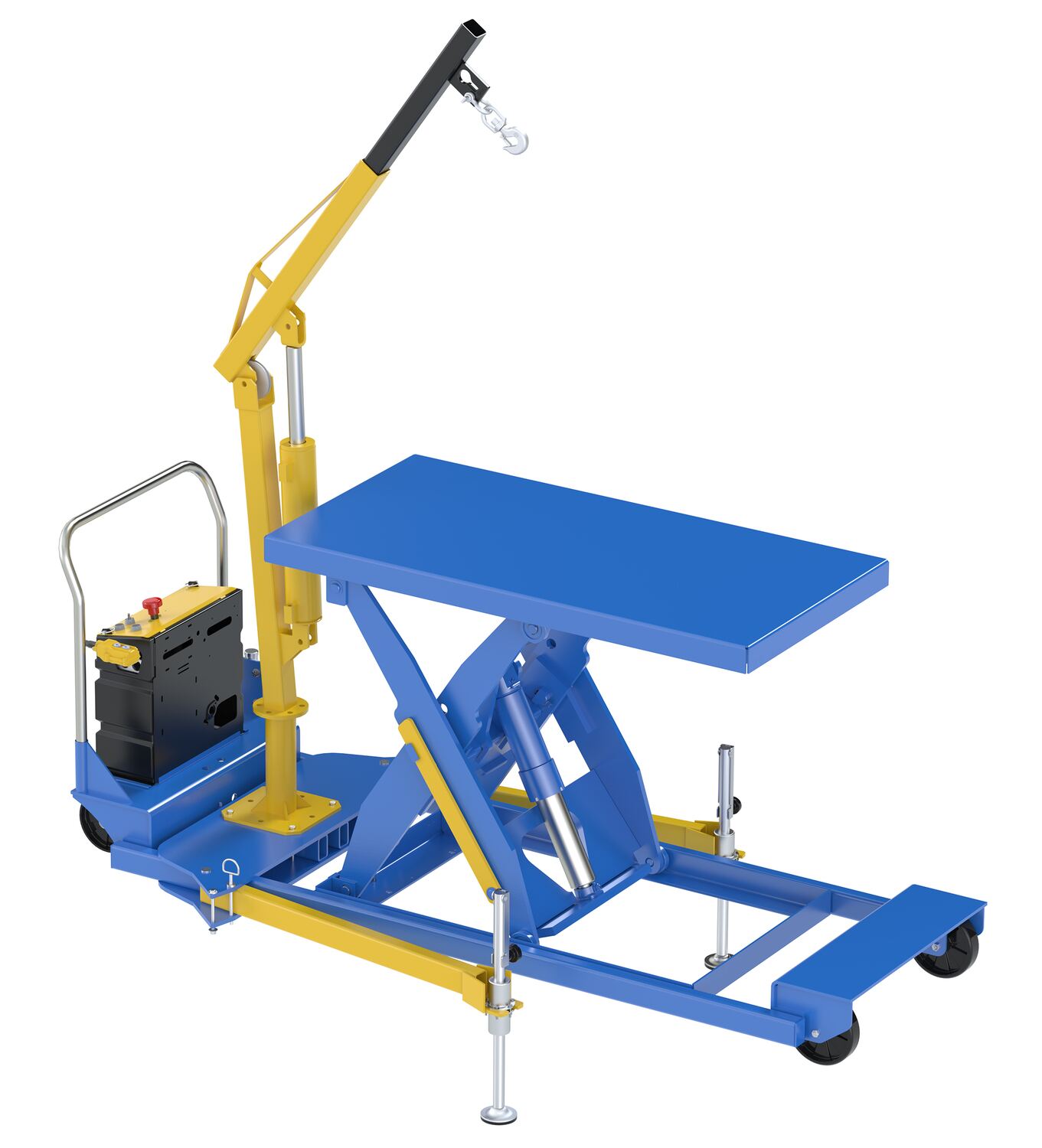 Portable Electric Hydraulic Lift Table W Attached Hoist EHLTP 