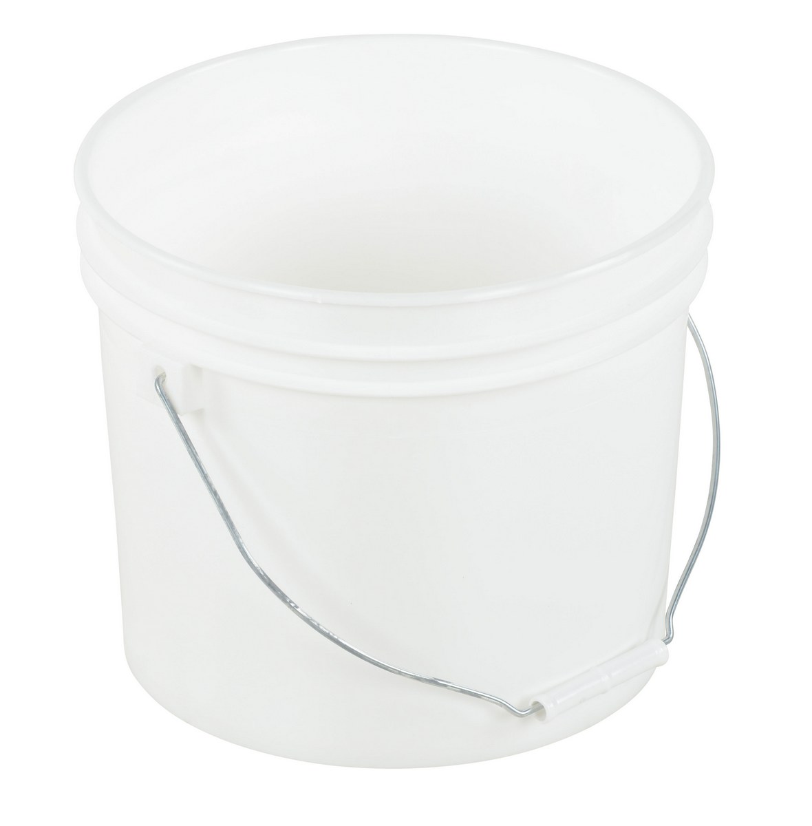 White 5 Vestil PAIL-SCR-65-W Plastic Screw-Top Pail with Lid and Handle 6.5 Gallon Capacity