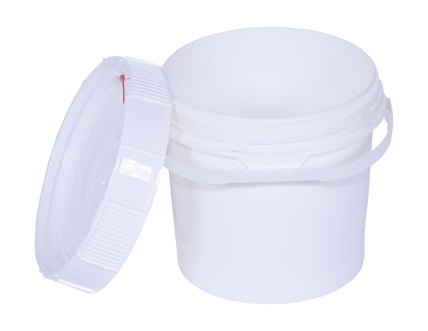 5 Gallon Screw Top Round Plastic Buckets w/ Plastic Handle & Lid