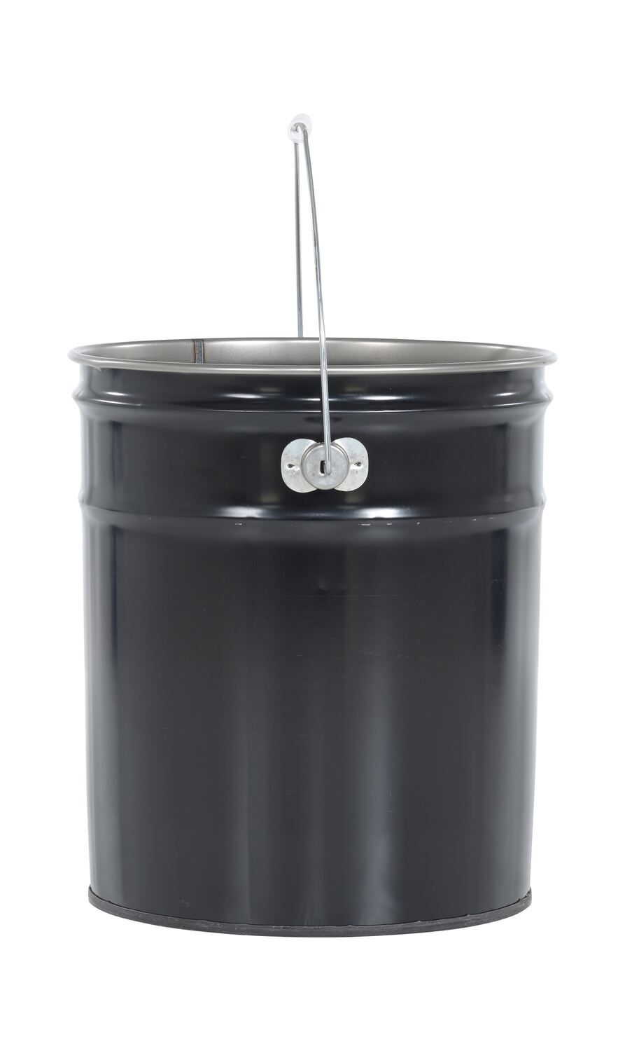 3.5 Gallon Metal Pail with Rust Inhibitor, Non-UN Rated, 28 Gauge, Black