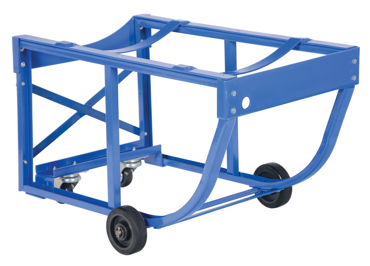 1000 lbs Capacity Vestil RDC-1000-5PO Deluxe Rotating Drum Cart with Polyolefin Wheel Steel 