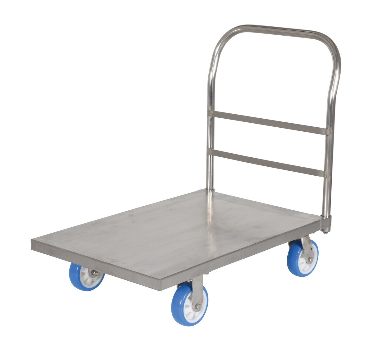 Silver ZGQA-GQA Stainless Steel Platform Hand Trolley Folding Truck Cart Heavy Duty Flat Bed Transport 