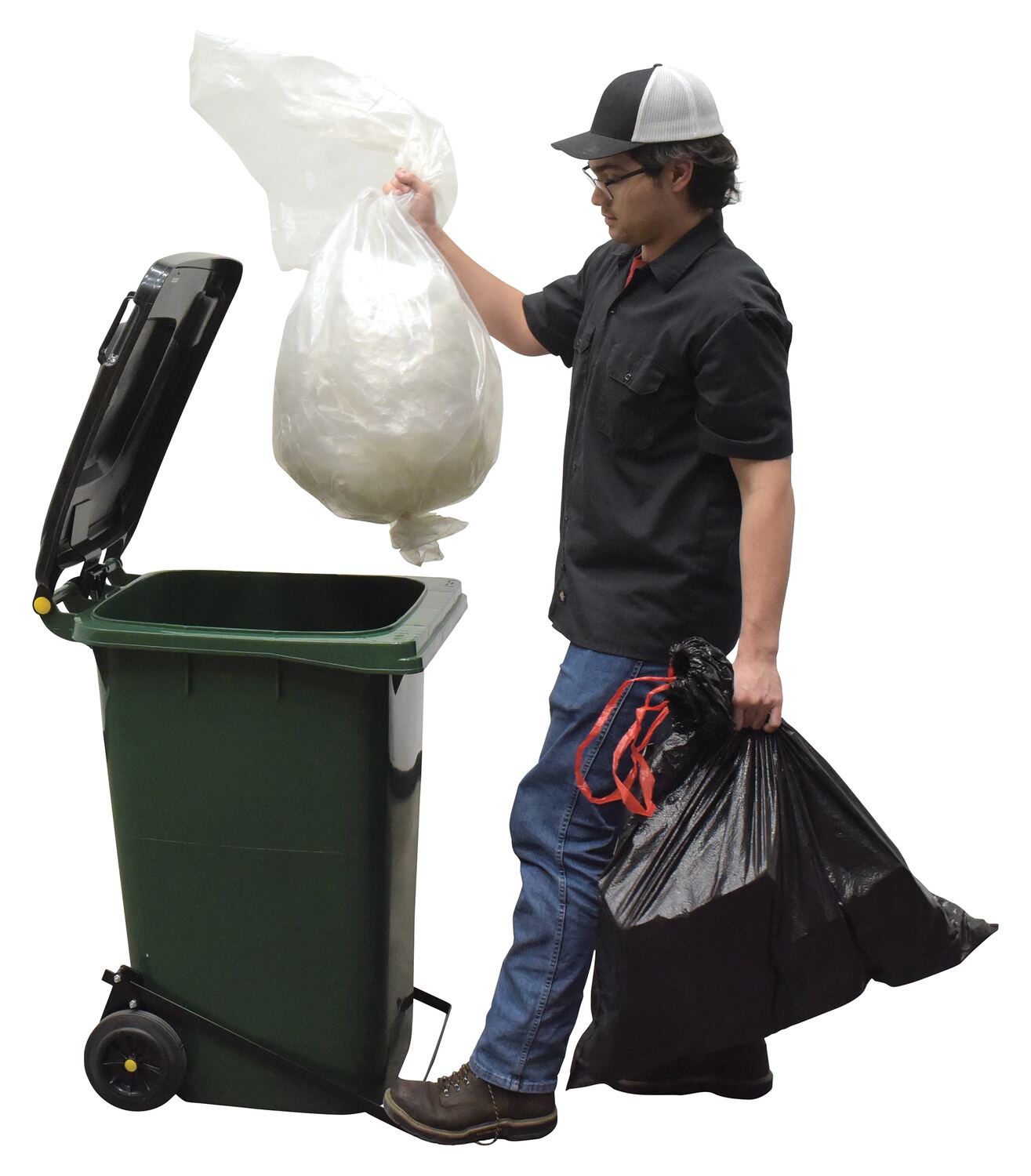 Trash can with shop trash