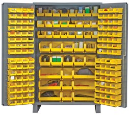 Heavy-Duty Bin Storage Cabinet - 36 x 24 x 78, 102 Yellow Bins - ULINE - H-9986Y