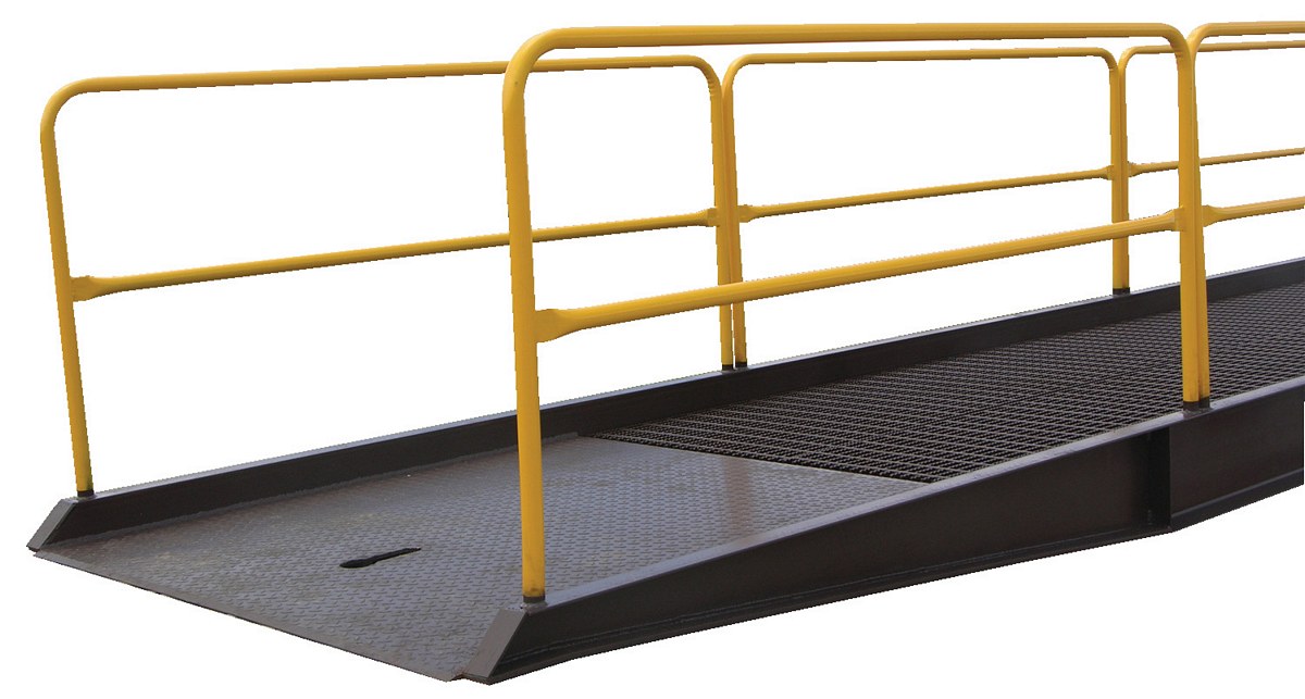 Vestil YRD-20-8536-H Steel Yard Ramp Hydraulic Dockleveler Capacity 85 x 36 Earth-Tone Brown 20000 lb