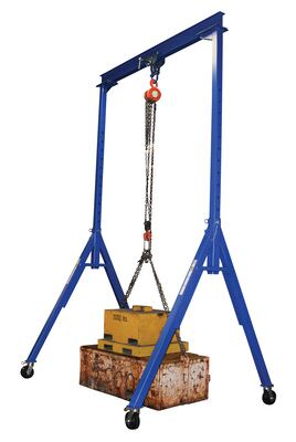 15 x 14 Vestil AHSN-4-15-14 Knock-Down Adjustable Steel Gantry Crane Capacity 4000 lb Blue 